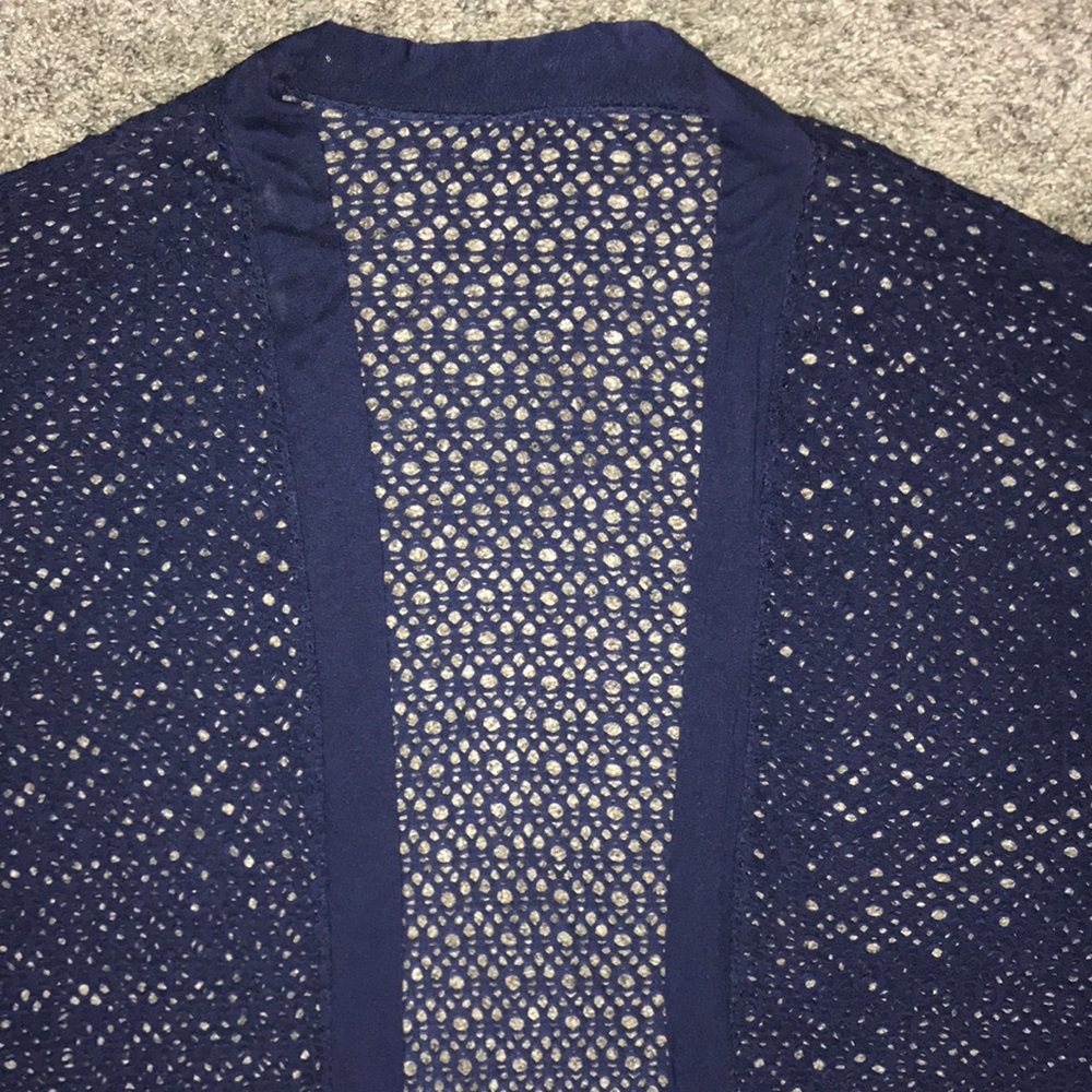 Unique Open Weave Crochet Like Open Front Cardiga… - image 5